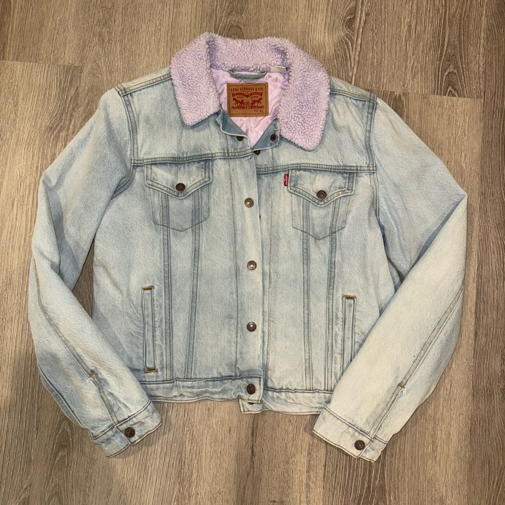 Levi's Denim Jacket with Lavender Collar